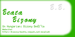 beata bizony business card